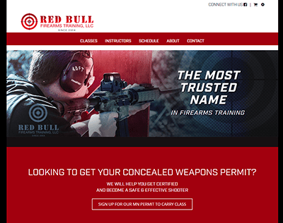 Red Bull Firearms Training website screenshot