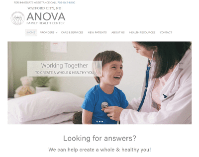 ANOVA Family Health Center web design