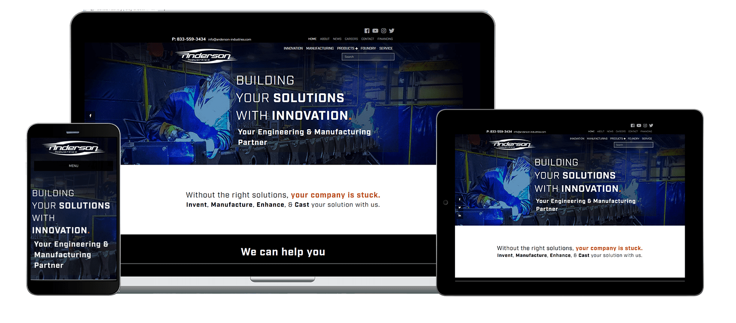Anderson Industries - engineering & manufacturing website
