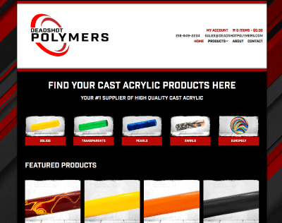 Deadshot Polymers website screenshot