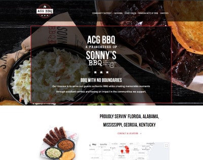 ACG BBQ - web design portfolio example for restaurants and owners