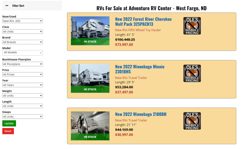 Adventure Rv Center Adventure RV Center - Bluestem Media LLC - Web Design & SEO Agency