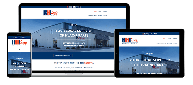 RHI Supply - web design for HVAC/R supplier