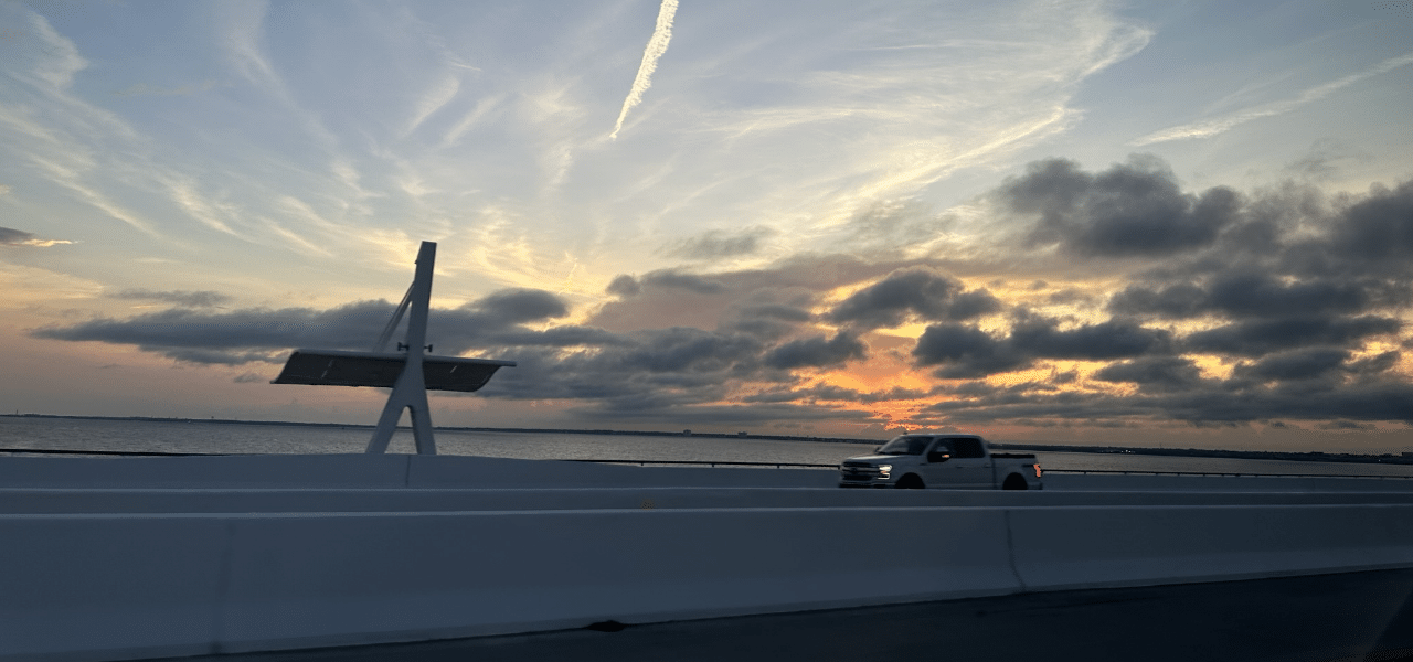 sunset from pensacola bay bridge