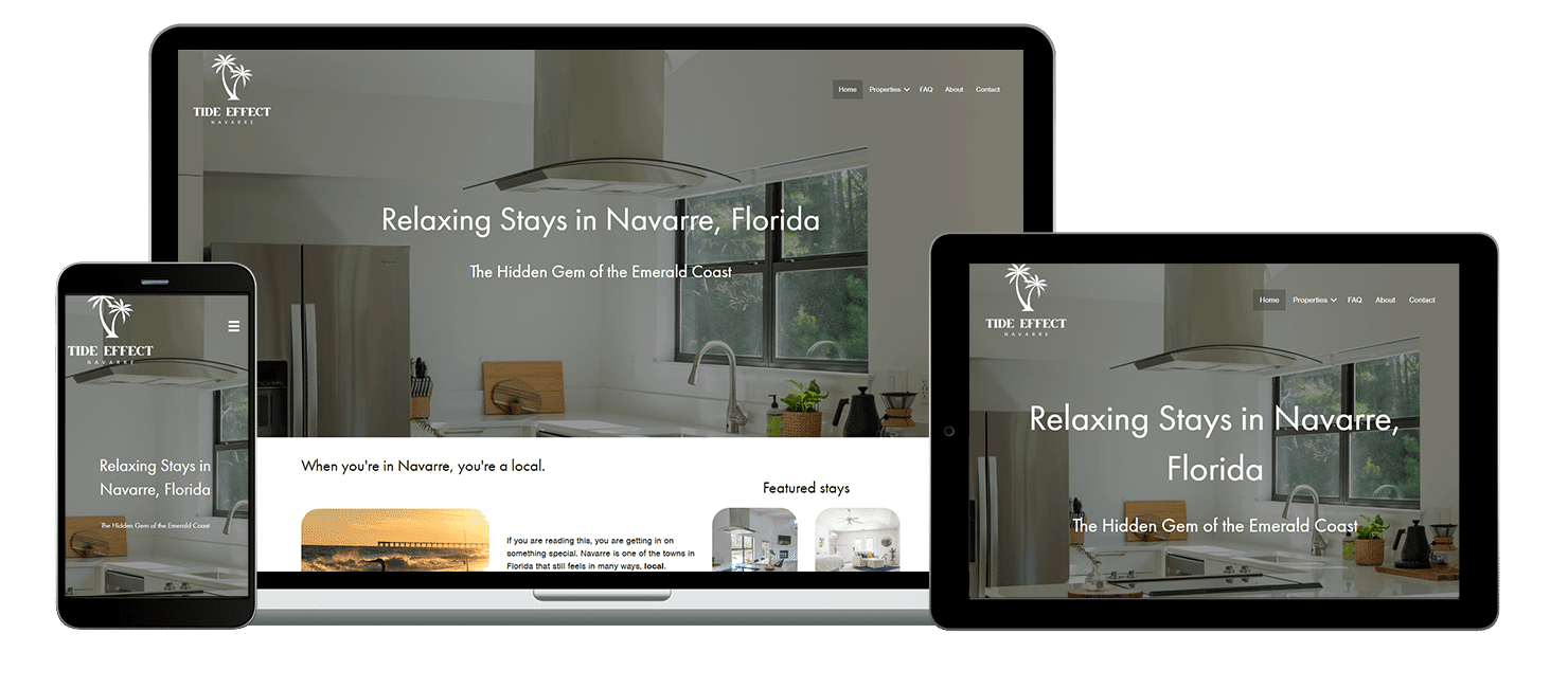 Web design for vacation property rental - Tide Effect - in Navarre FL