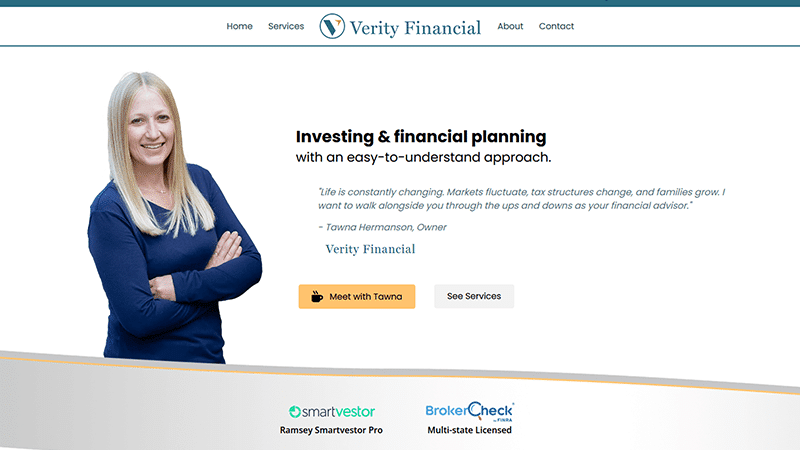 header area on verityfinancialteam.com website