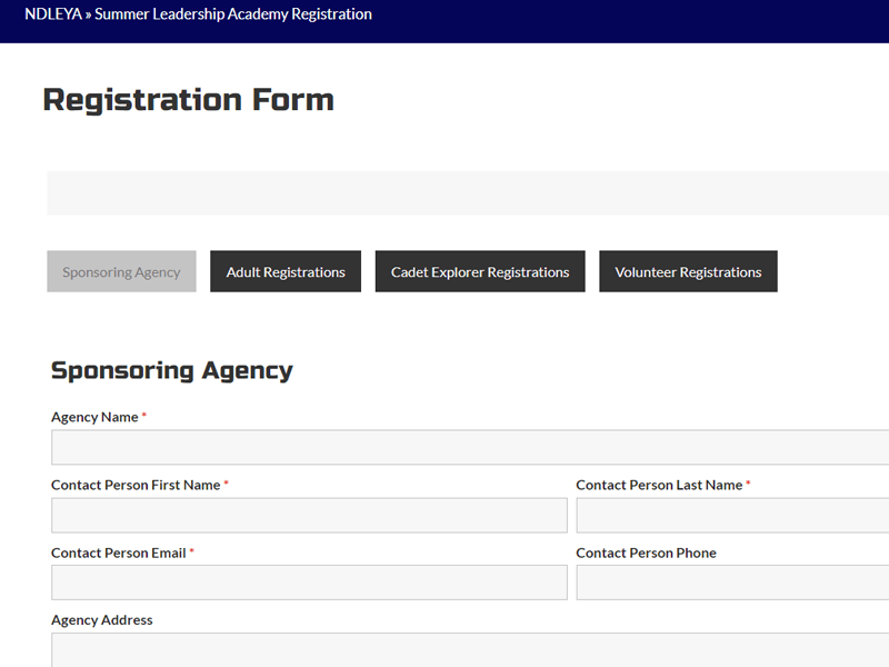 registration form