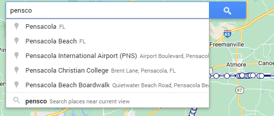 mygooglemaps search bar