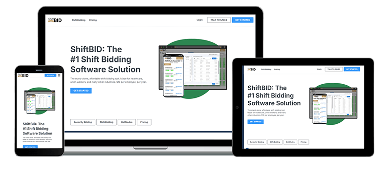 screenshot - shiftbid.co on three device types