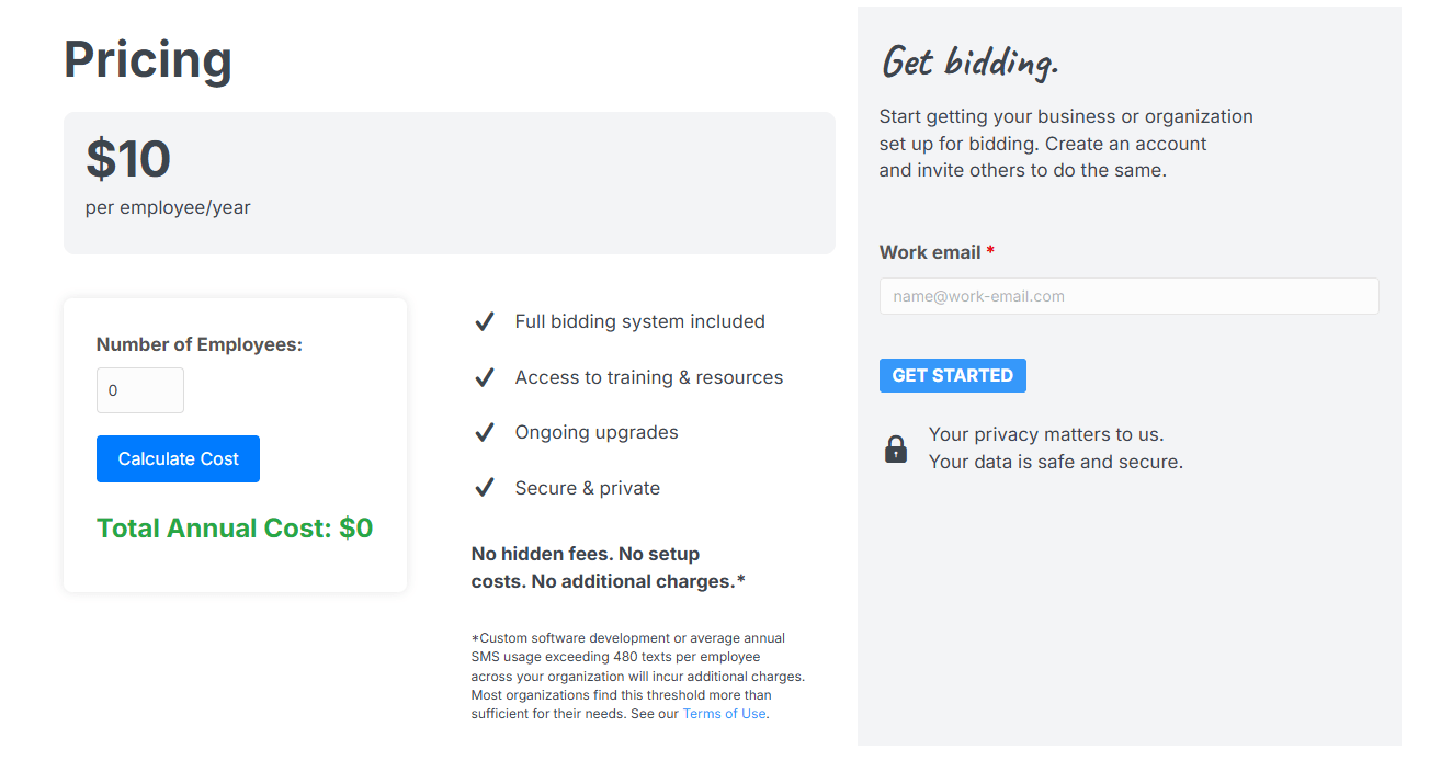 shiftbid.co pricing page-min