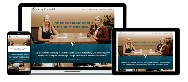 redesigned verityfinancialteam.com on three devices