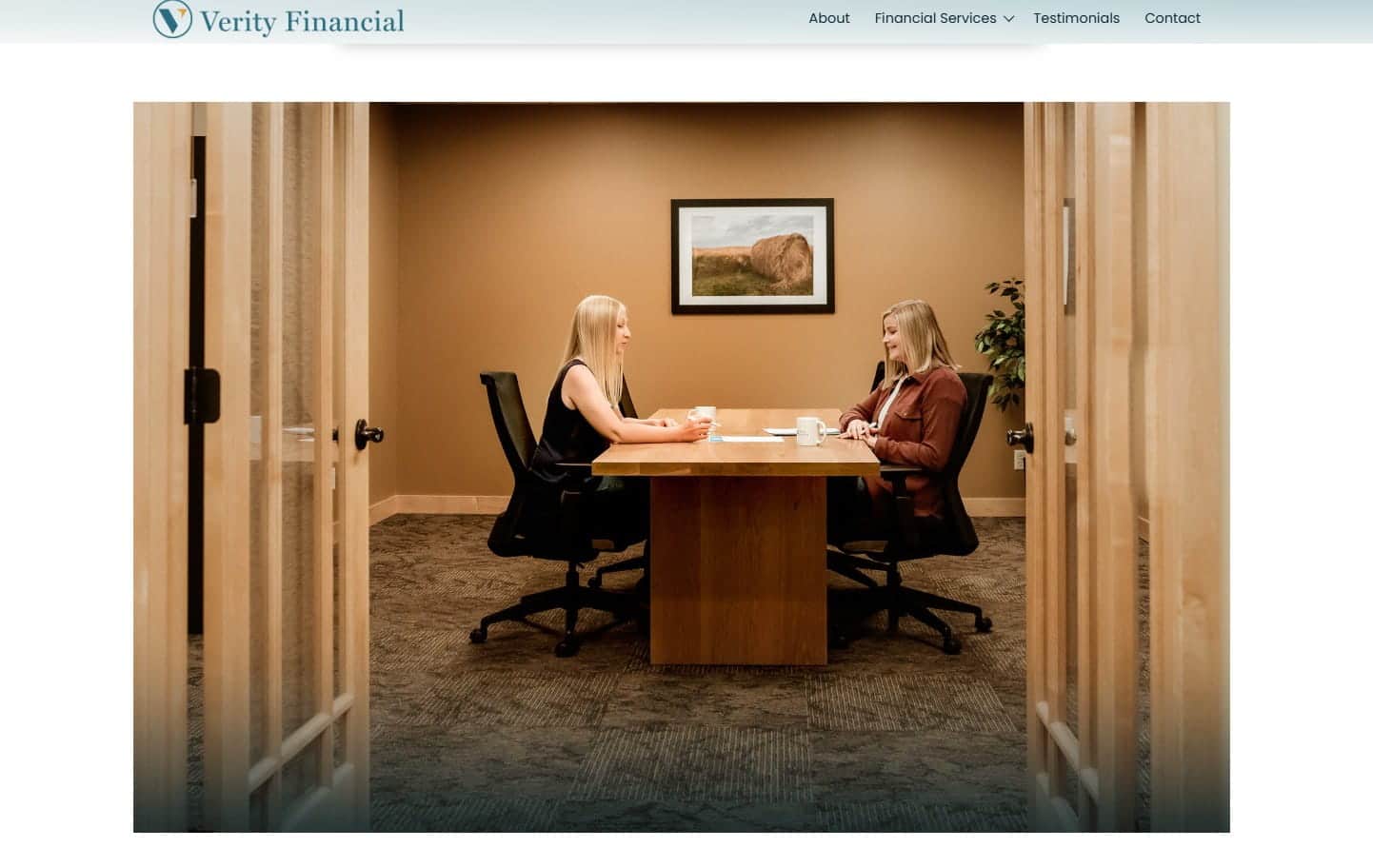 screenshot of in-office photo at verity financial